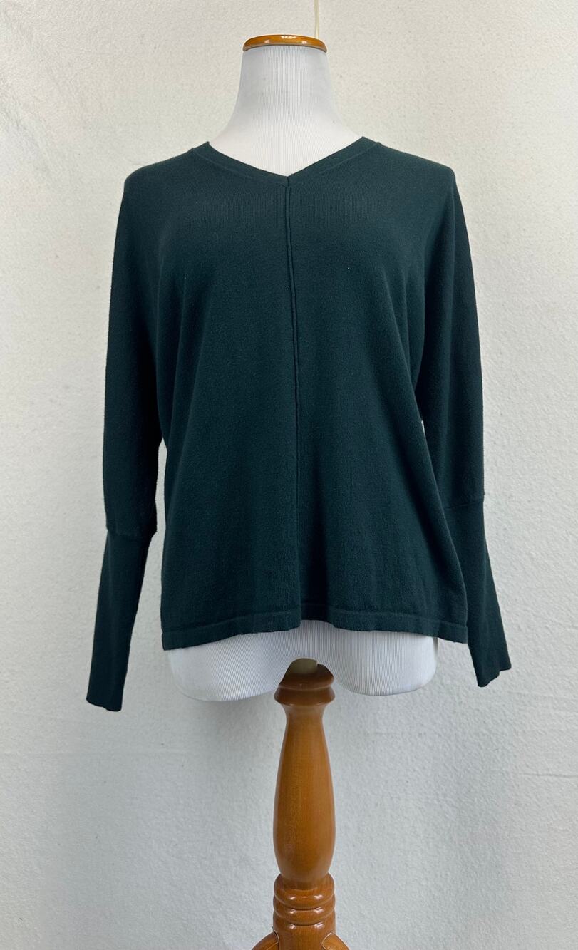 J. Jill Pure Jill Relaxed Green Cotton Rayon Blend Pullover Sweater SZ XS